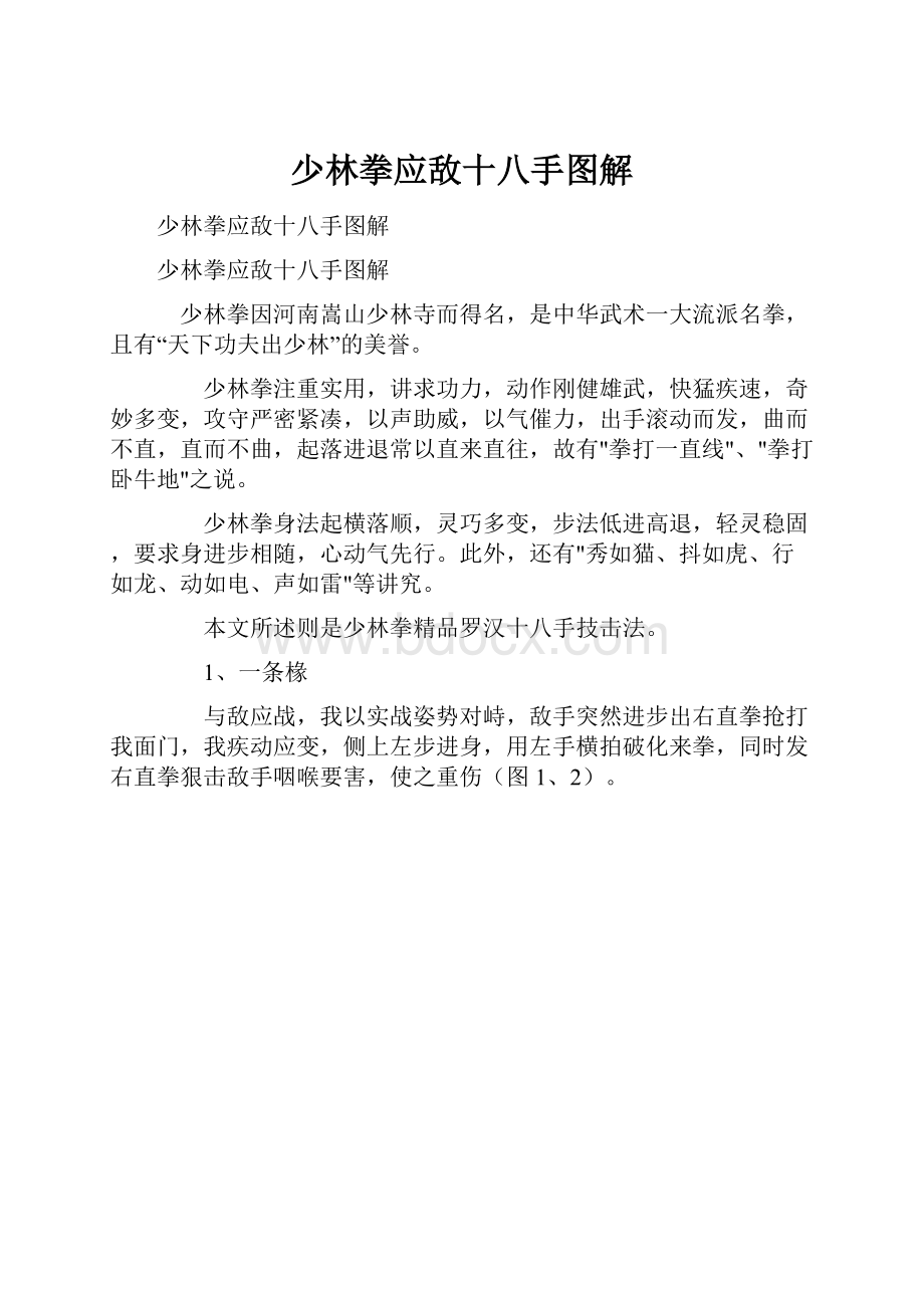 少林拳应敌十八手图解.docx