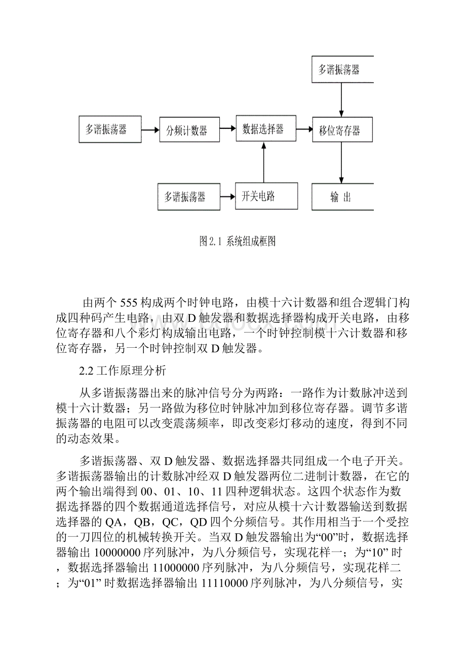 四花样彩灯控制器课程设计.docx_第2页