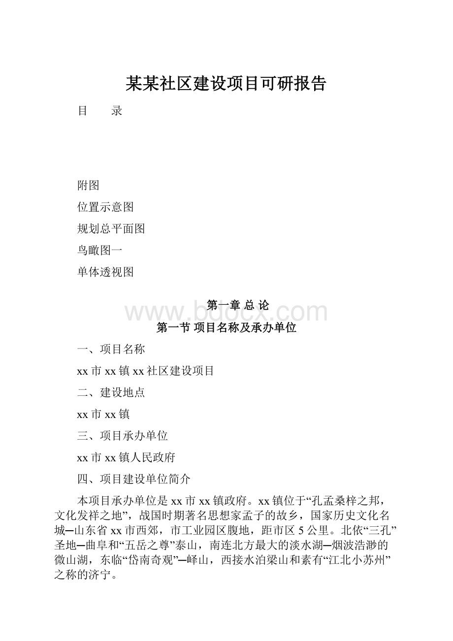 某某社区建设项目可研报告.docx