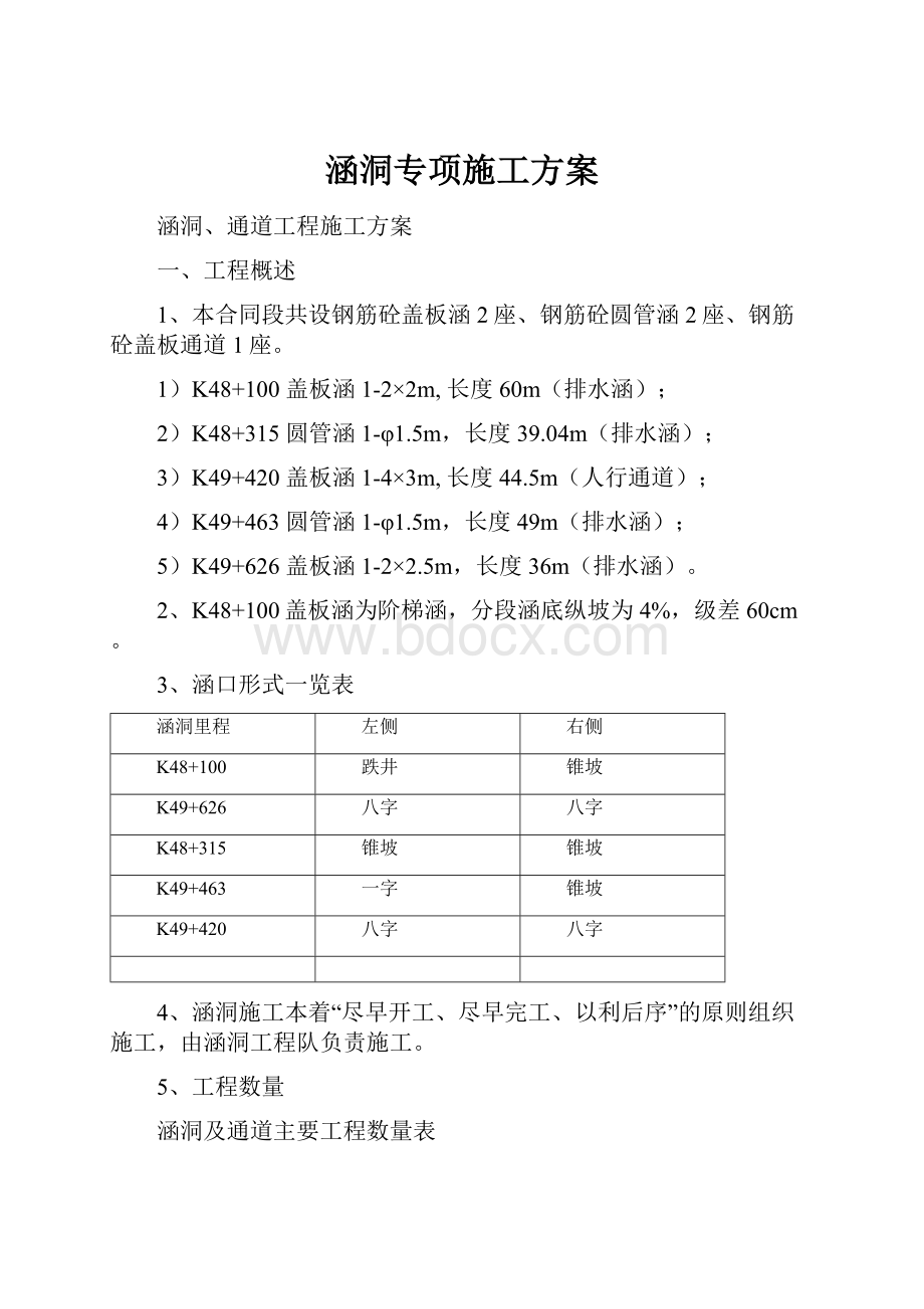 涵洞专项施工方案.docx