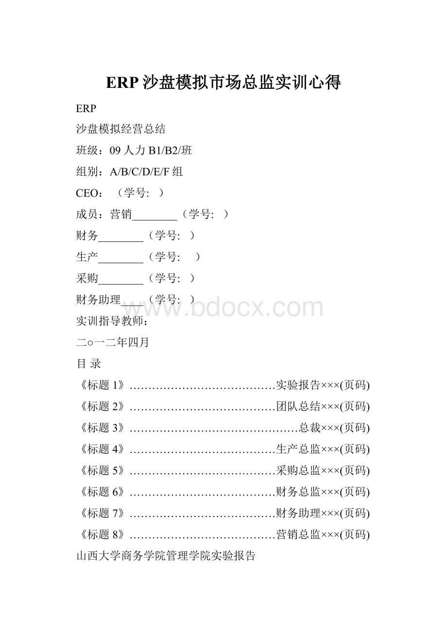 ERP沙盘模拟市场总监实训心得.docx