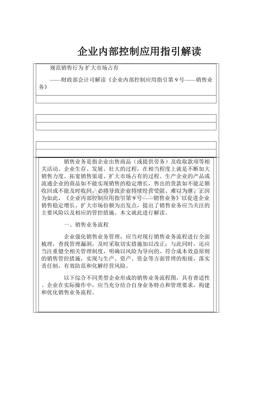 企业内部控制应用指引解读.docx