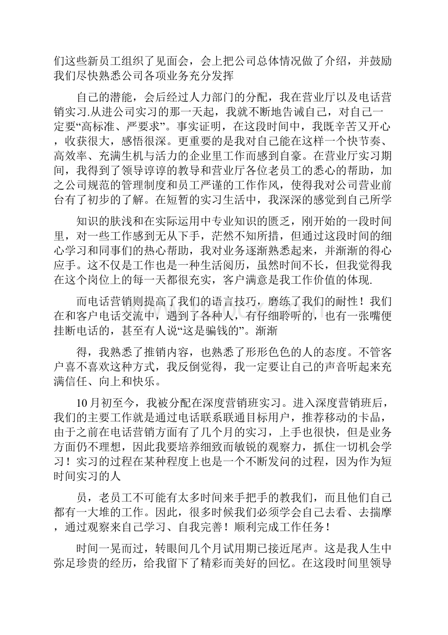 移动员工试用期工作总结多篇范本.docx_第2页