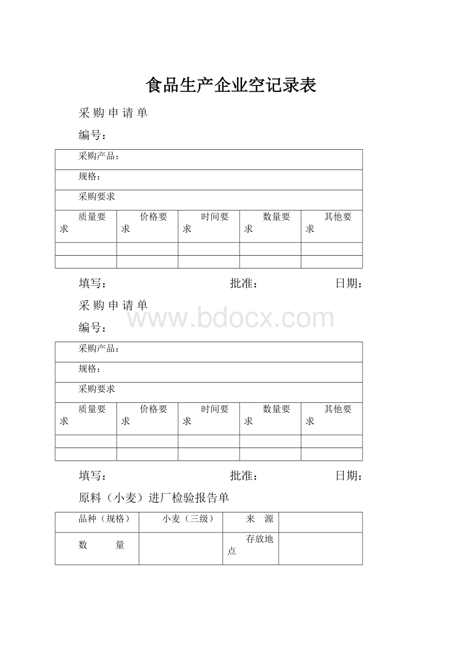 食品生产企业空记录表.docx