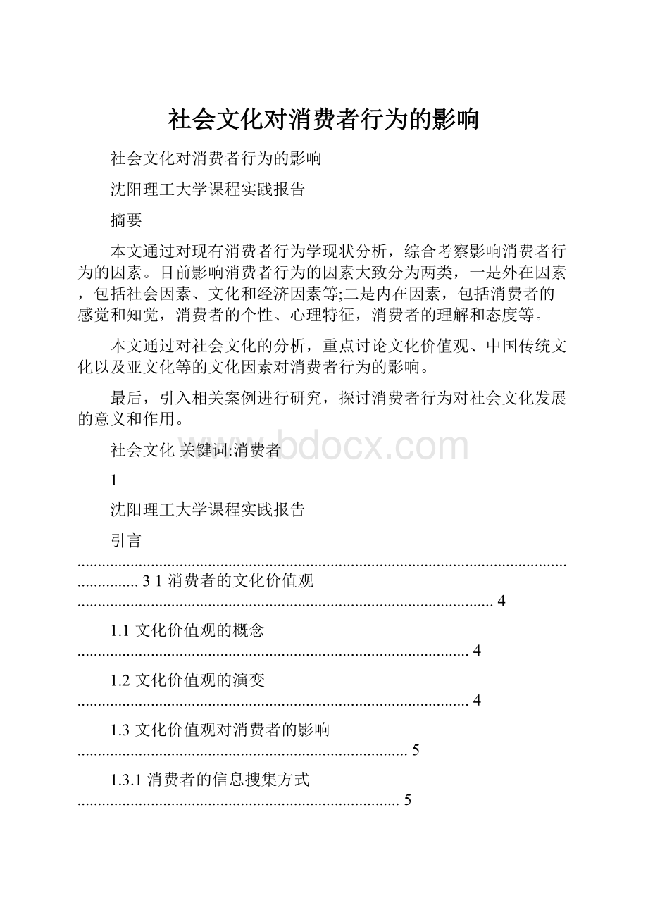 社会文化对消费者行为的影响.docx