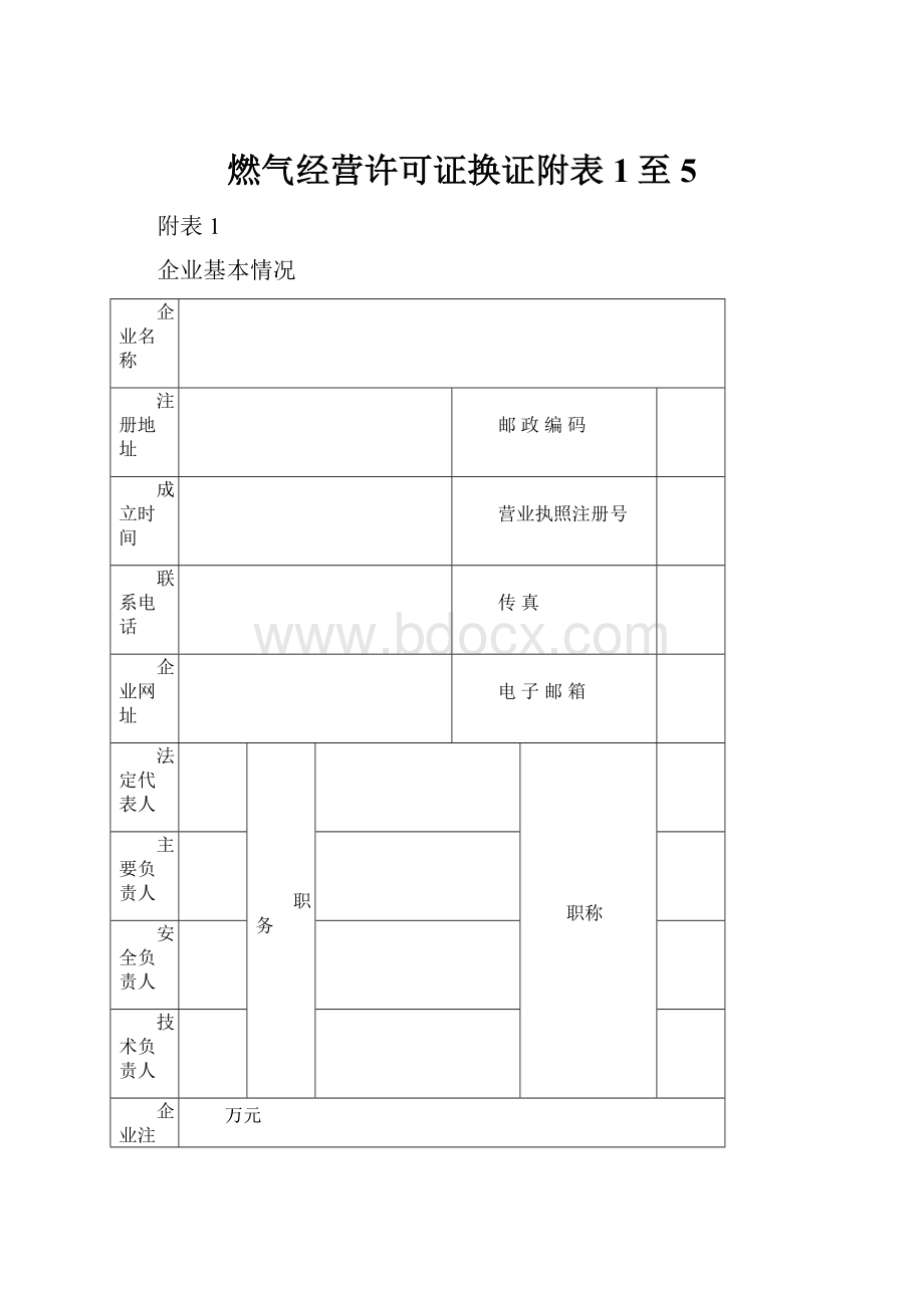 燃气经营许可证换证附表1至5.docx