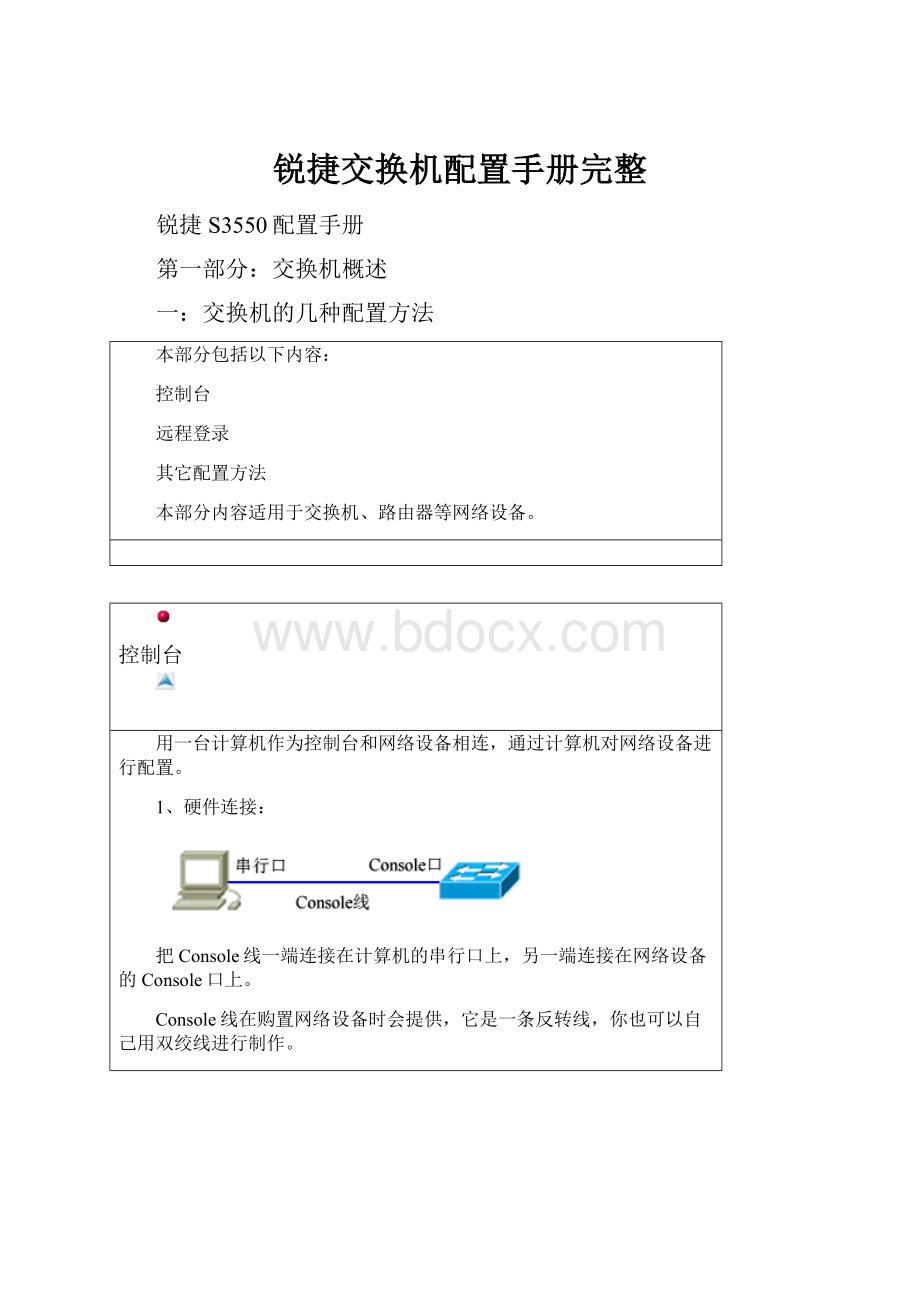 锐捷交换机配置手册完整.docx