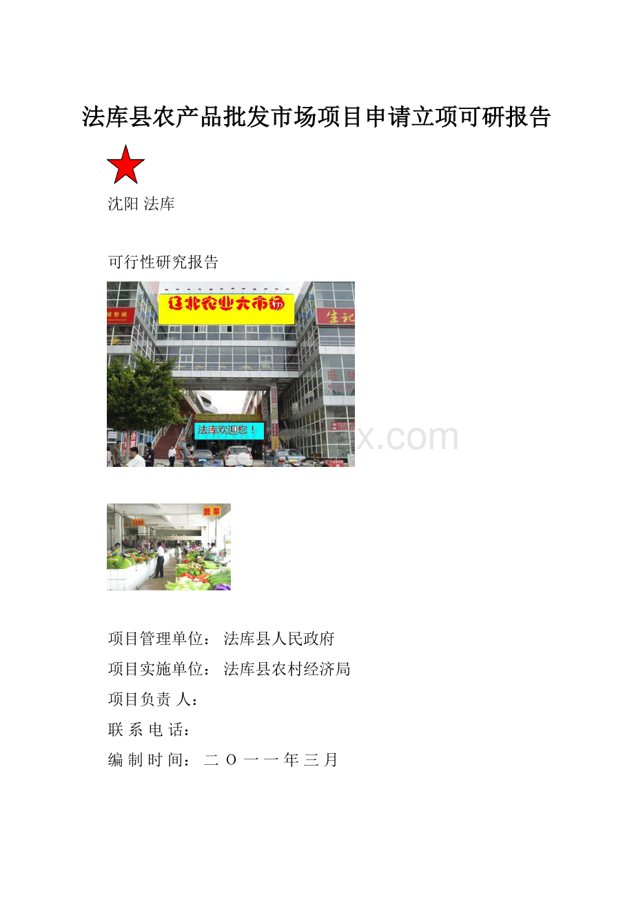 法库县农产品批发市场项目申请立项可研报告.docx