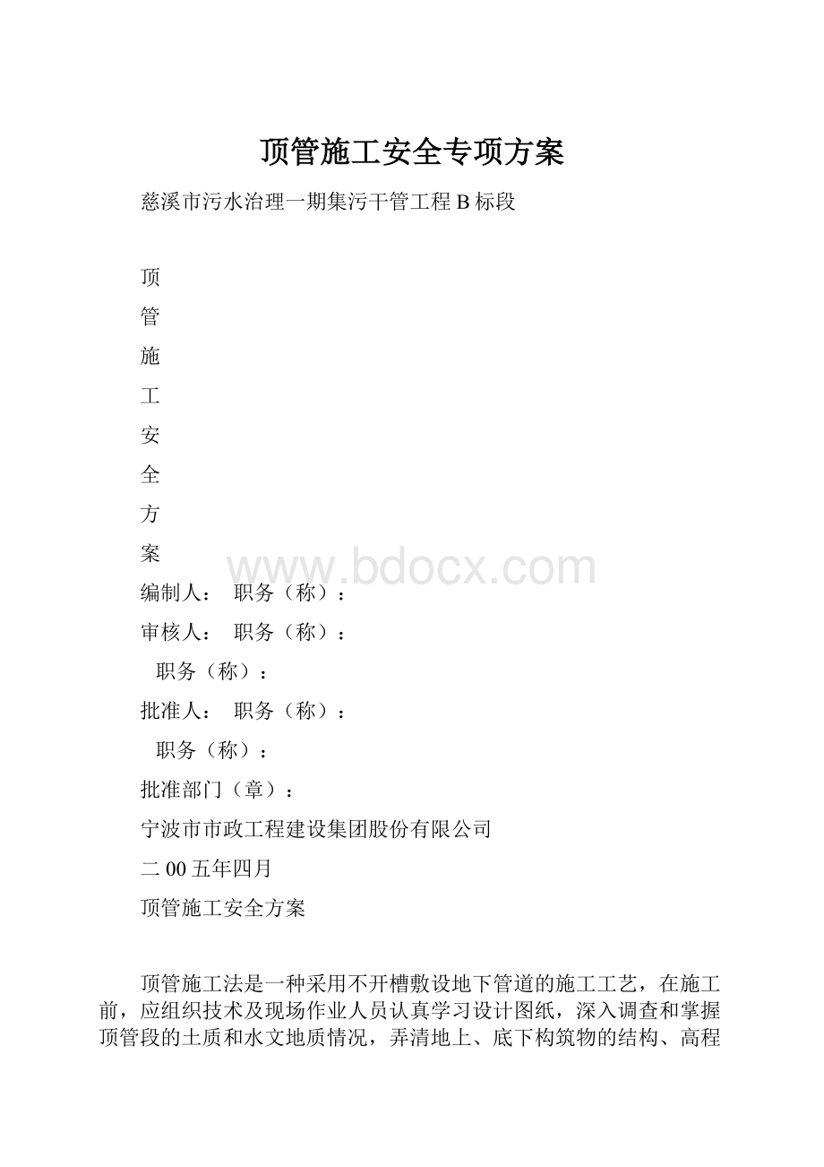 顶管施工安全专项方案.docx