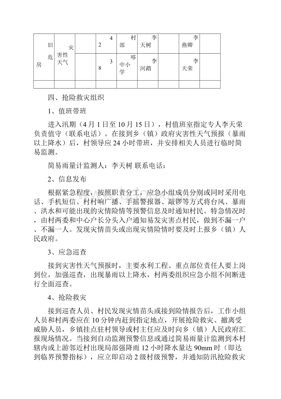 村级抗洪抢险救灾应急预案范本.docx_第3页