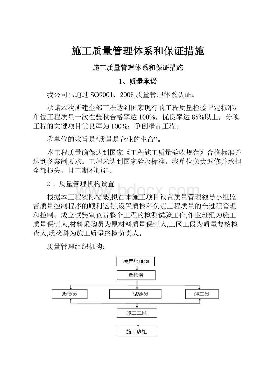 施工质量管理体系和保证措施.docx_第1页