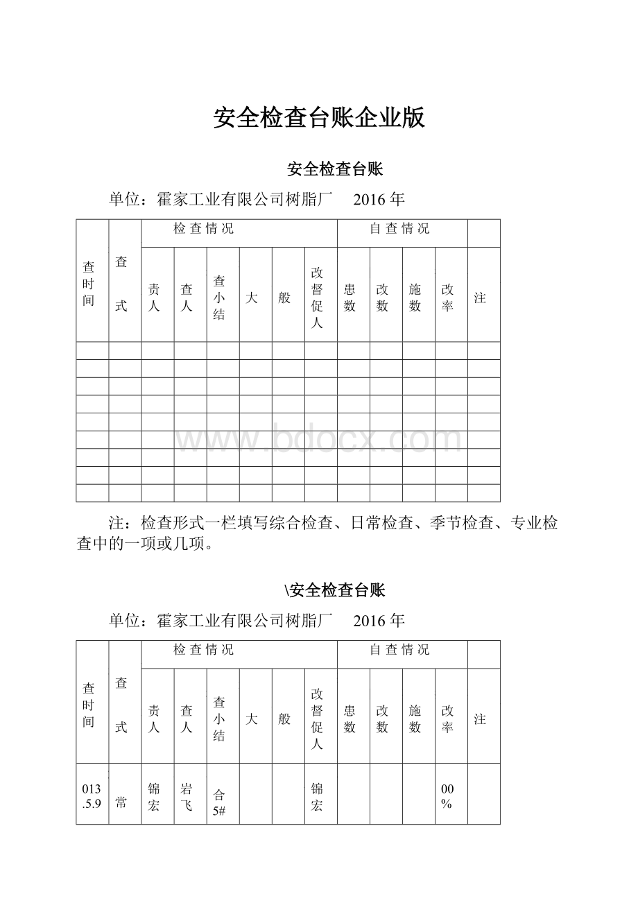 安全检查台账企业版.docx