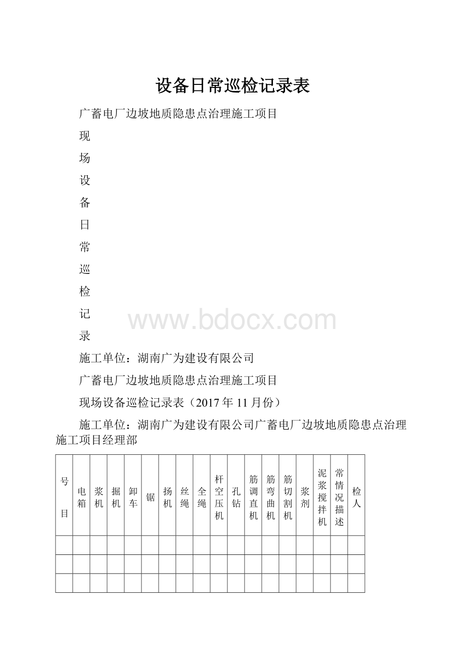 设备日常巡检记录表.docx