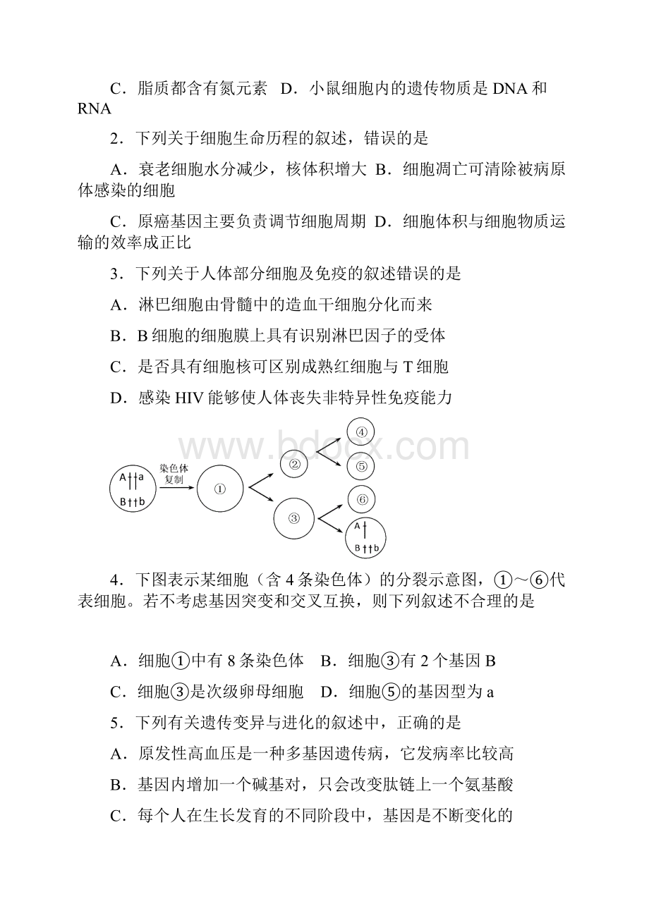 湛江高三年级第二次模拟考试理科综合试题.docx_第2页