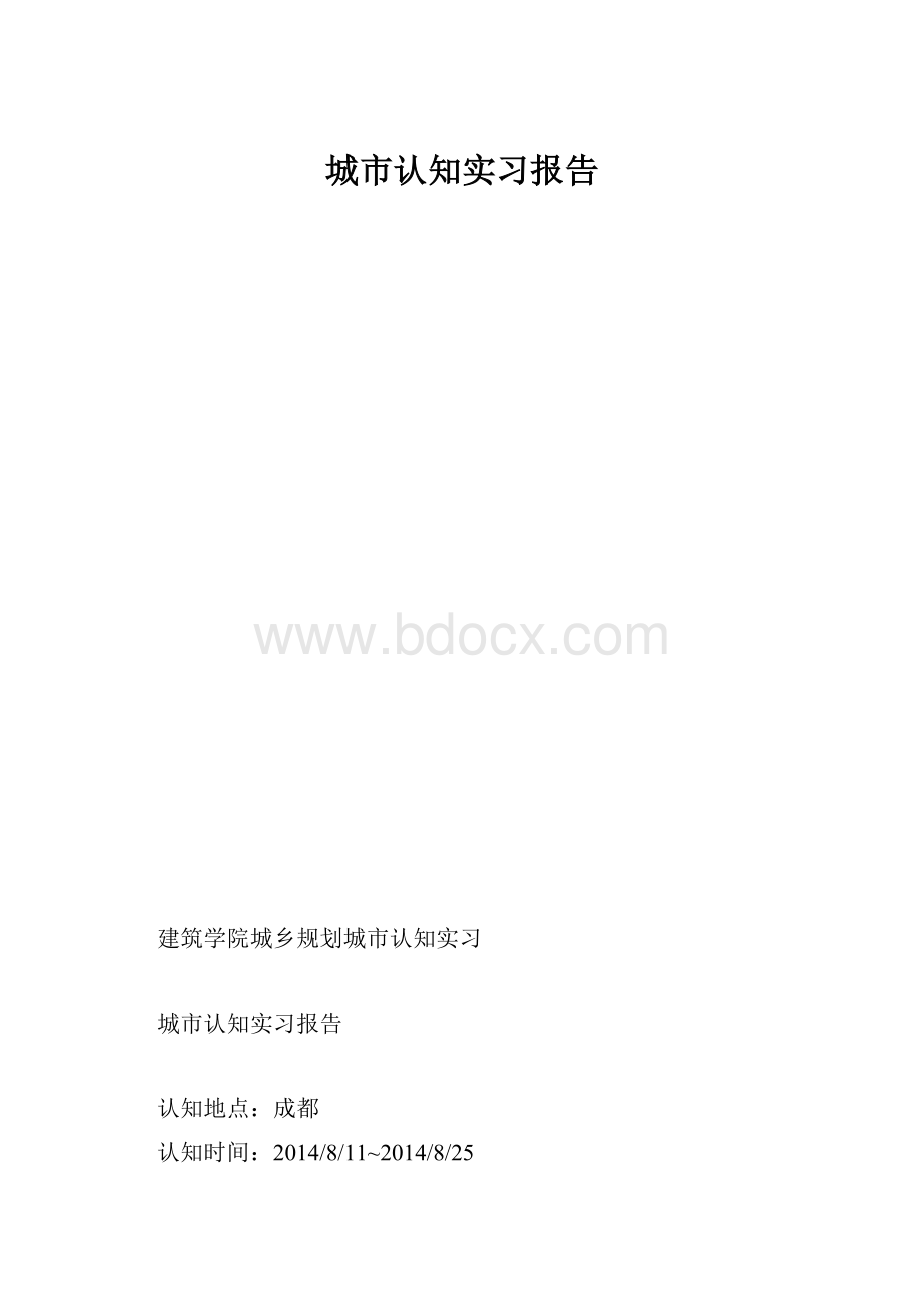 城市认知实习报告.docx