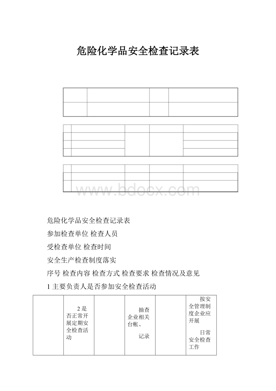 危险化学品安全检查记录表.docx