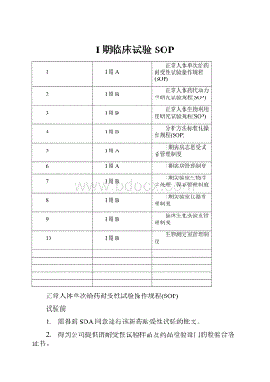 I期临床试验SOP.docx