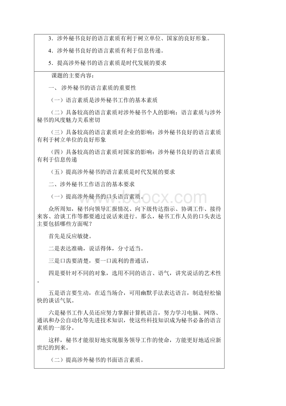 开题报告论涉外秘书的语言素质.docx_第3页