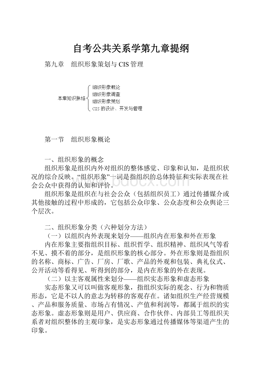 自考公共关系学第九章提纲.docx