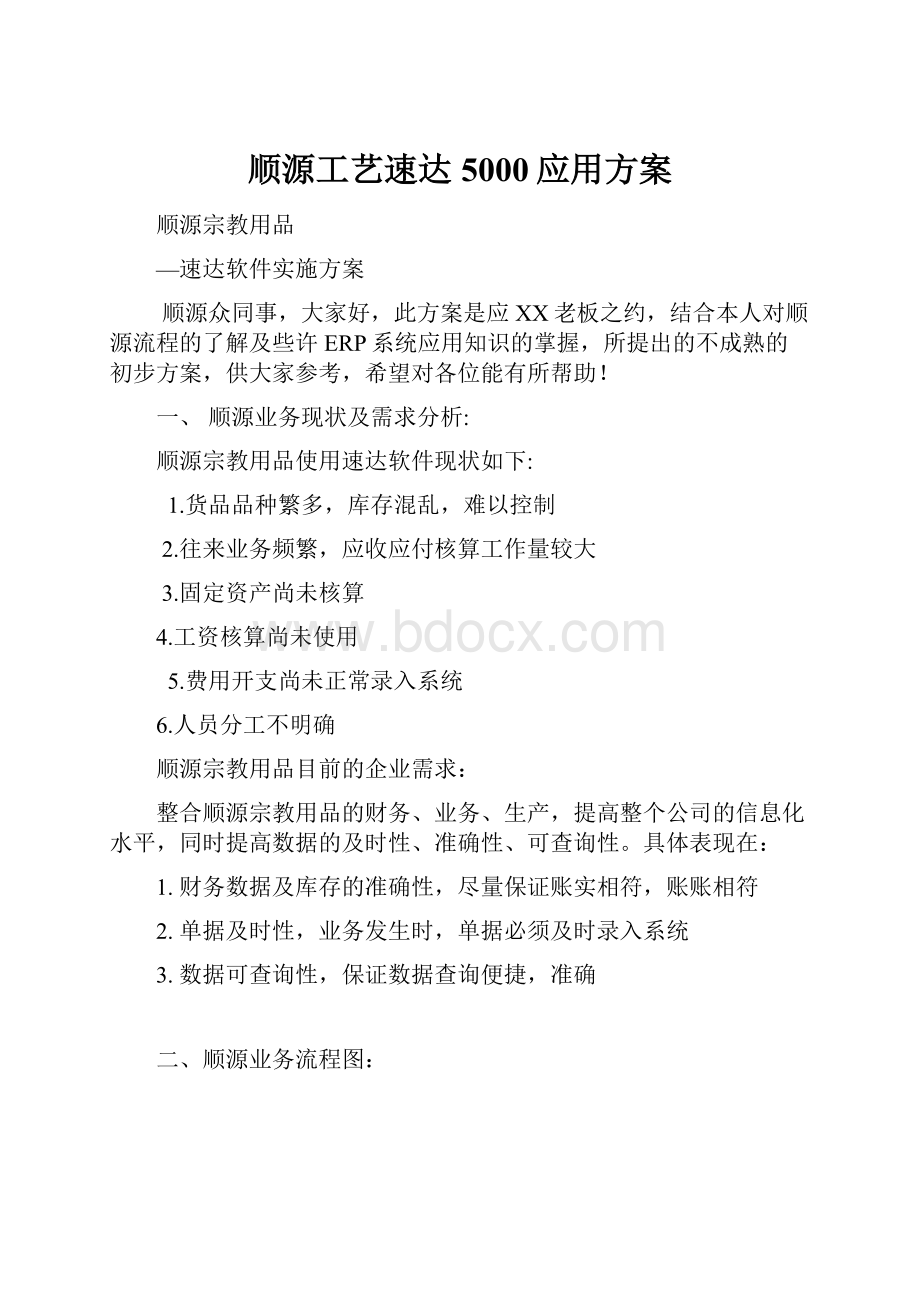 顺源工艺速达5000应用方案.docx