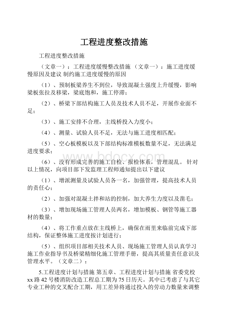 工程进度整改措施.docx