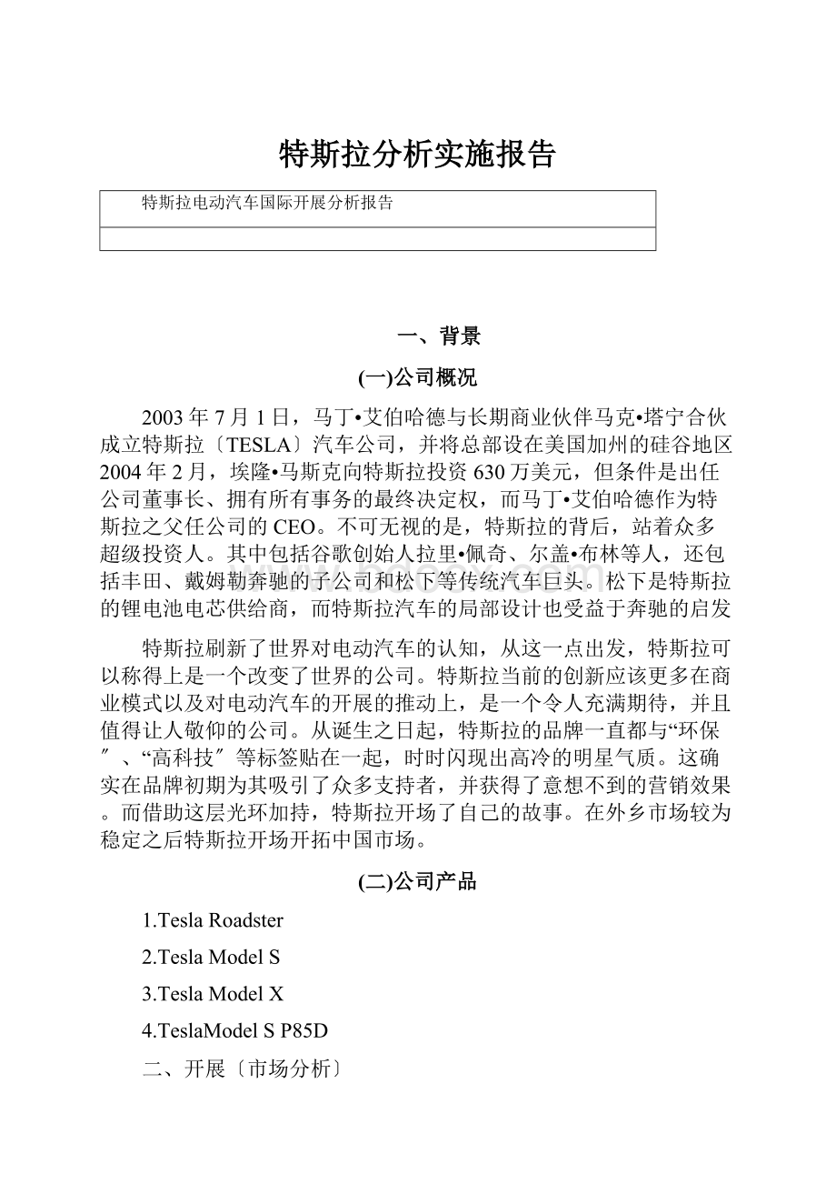 特斯拉分析实施报告.docx