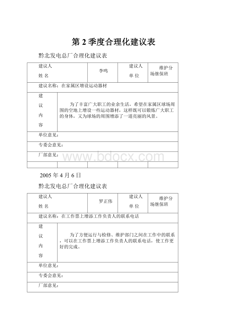 第2季度合理化建议表.docx_第1页