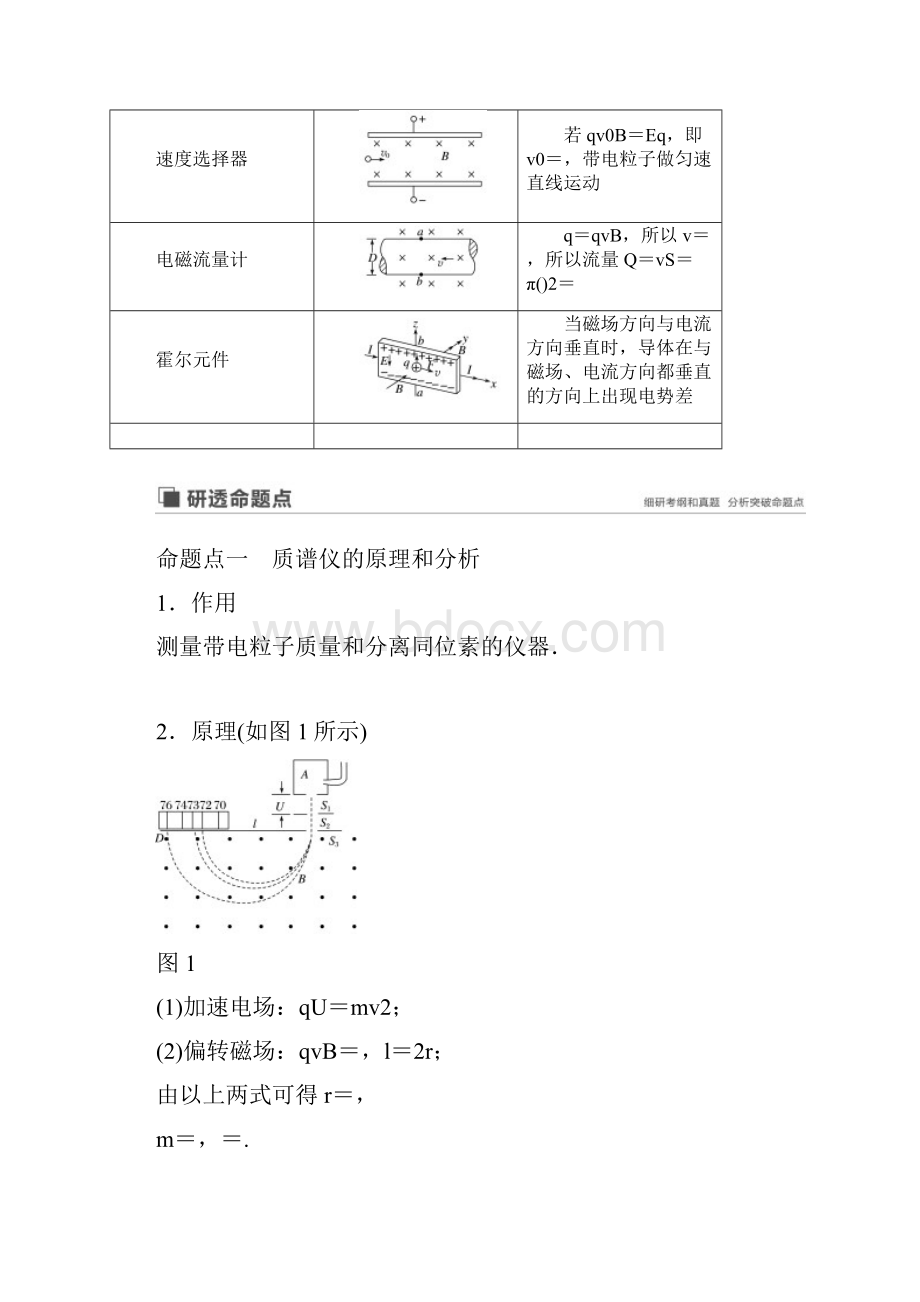 版高考物理教科版大一轮复习讲义第九章 专题强化十 带电粒子在复合场中运动的实例分析.docx_第3页