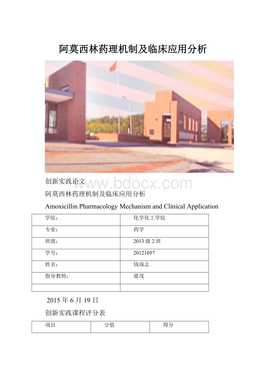 阿莫西林药理机制及临床应用分析.docx_第1页