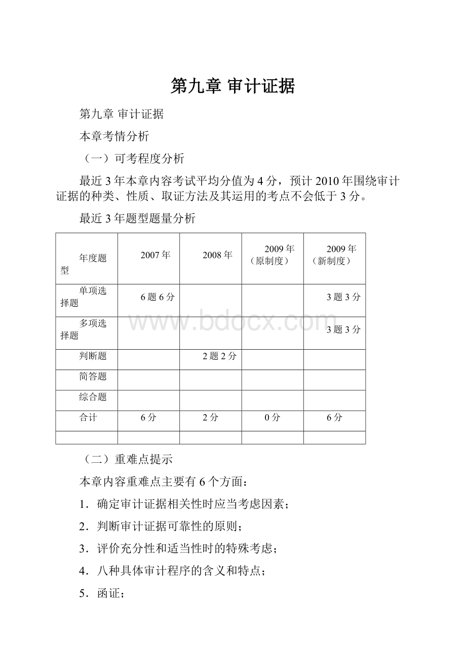 第九章 审计证据.docx_第1页