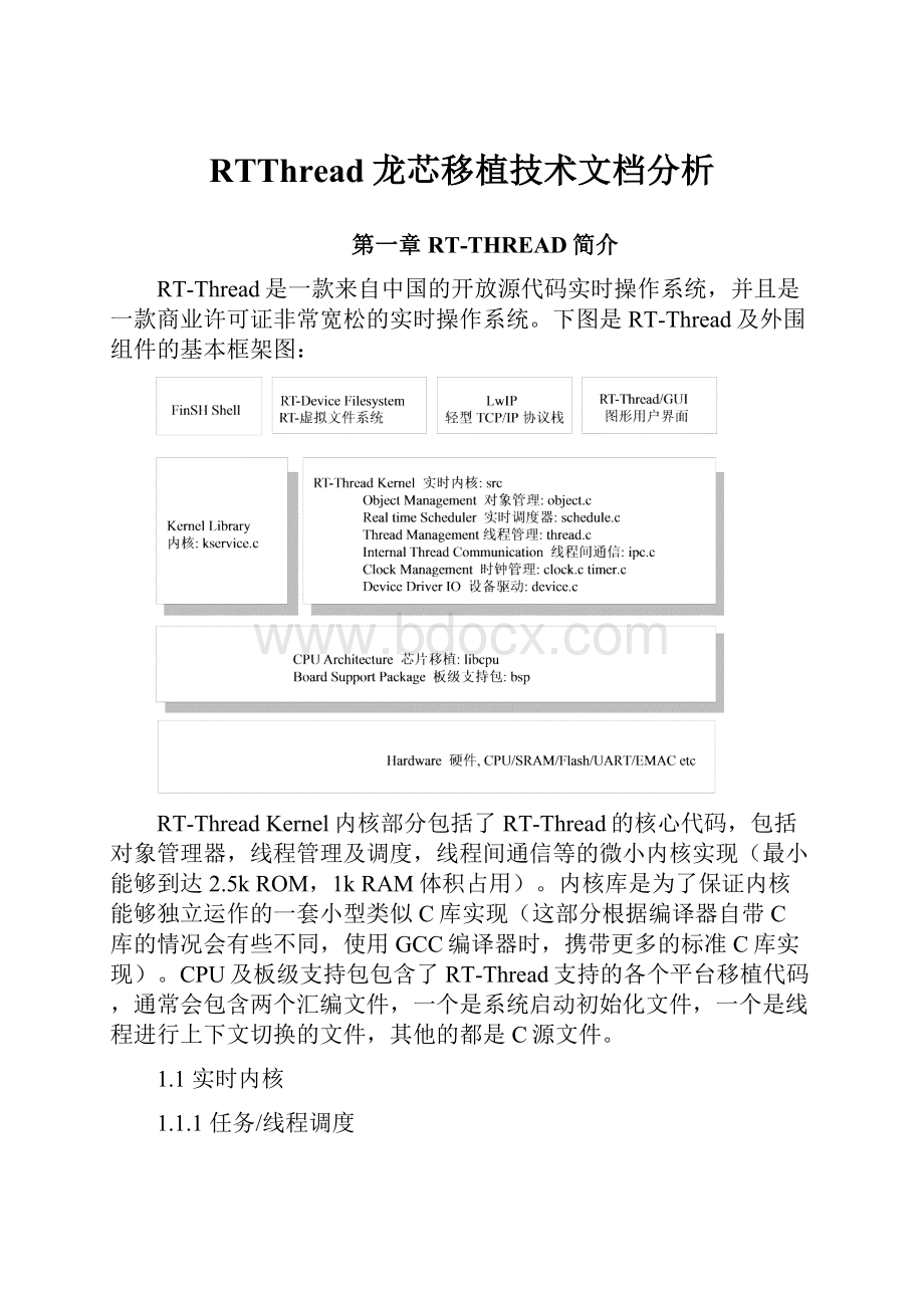 RTThread龙芯移植技术文档分析.docx