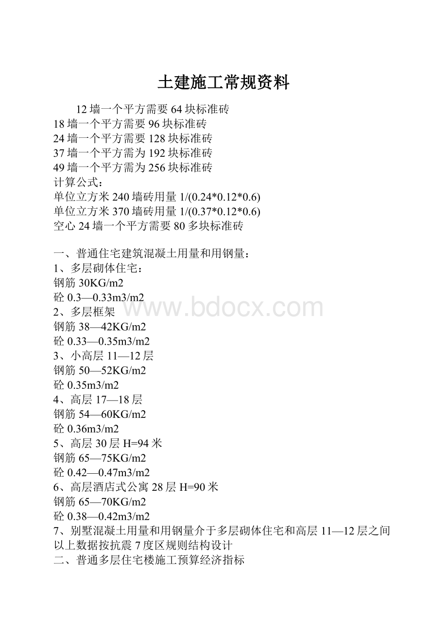 土建施工常规资料.docx_第1页