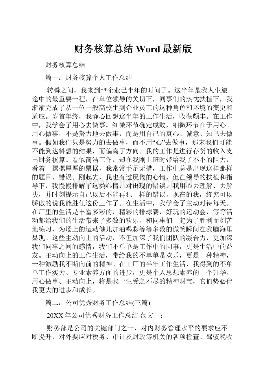 财务核算总结Word最新版.docx_第1页