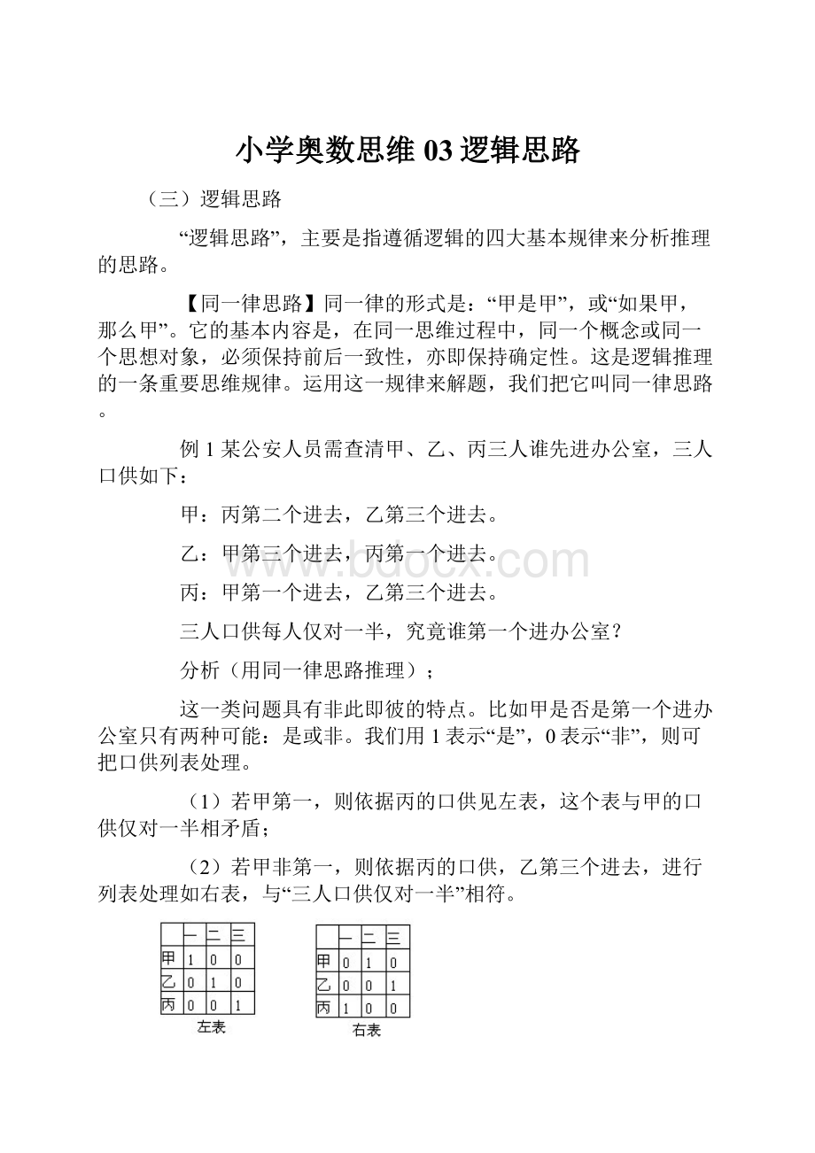 小学奥数思维03逻辑思路.docx