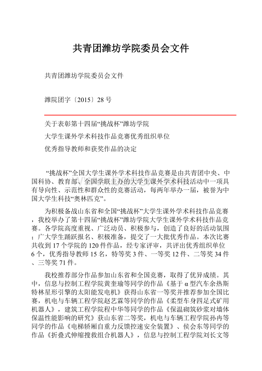 共青团潍坊学院委员会文件.docx