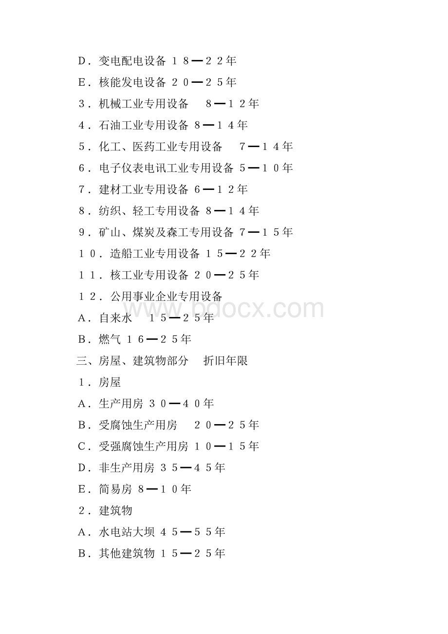 固定资产分类折旧年限表及说明doc.docx_第2页