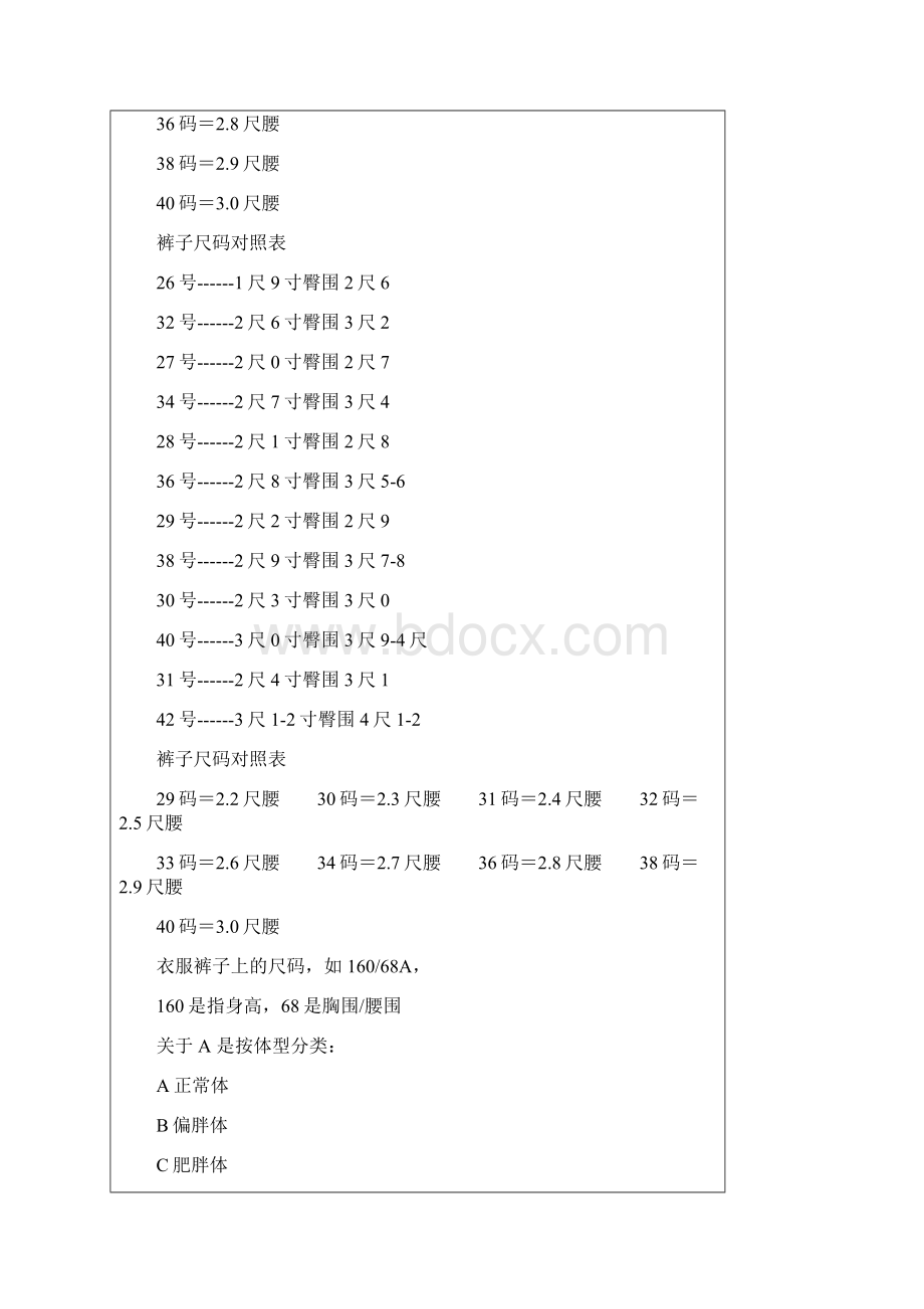 牛仔裤尺码对照看完你就懂.docx_第2页