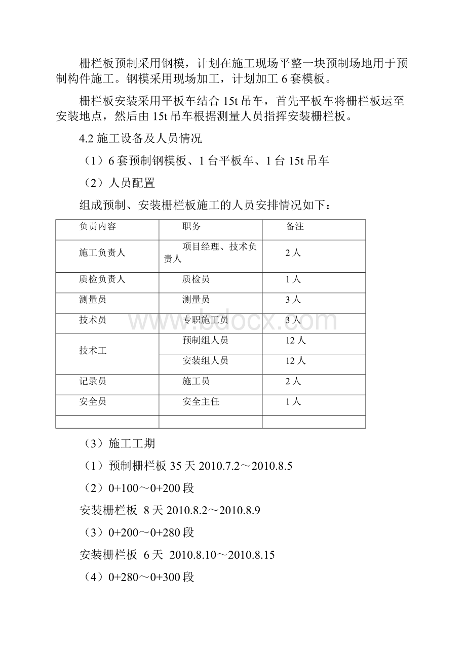 预制安装栅栏板施工技术交底记录.docx_第3页