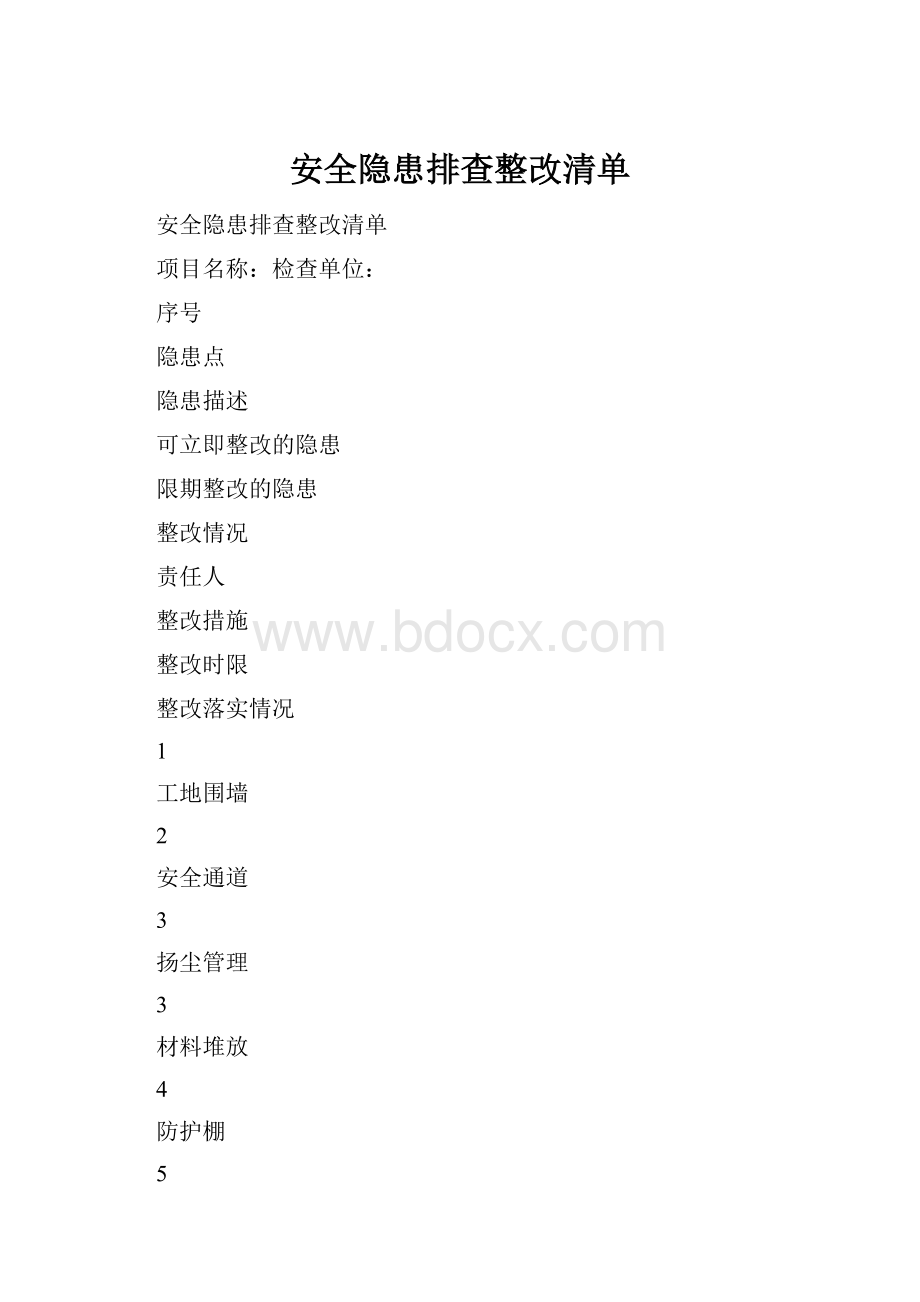 安全隐患排查整改清单.docx