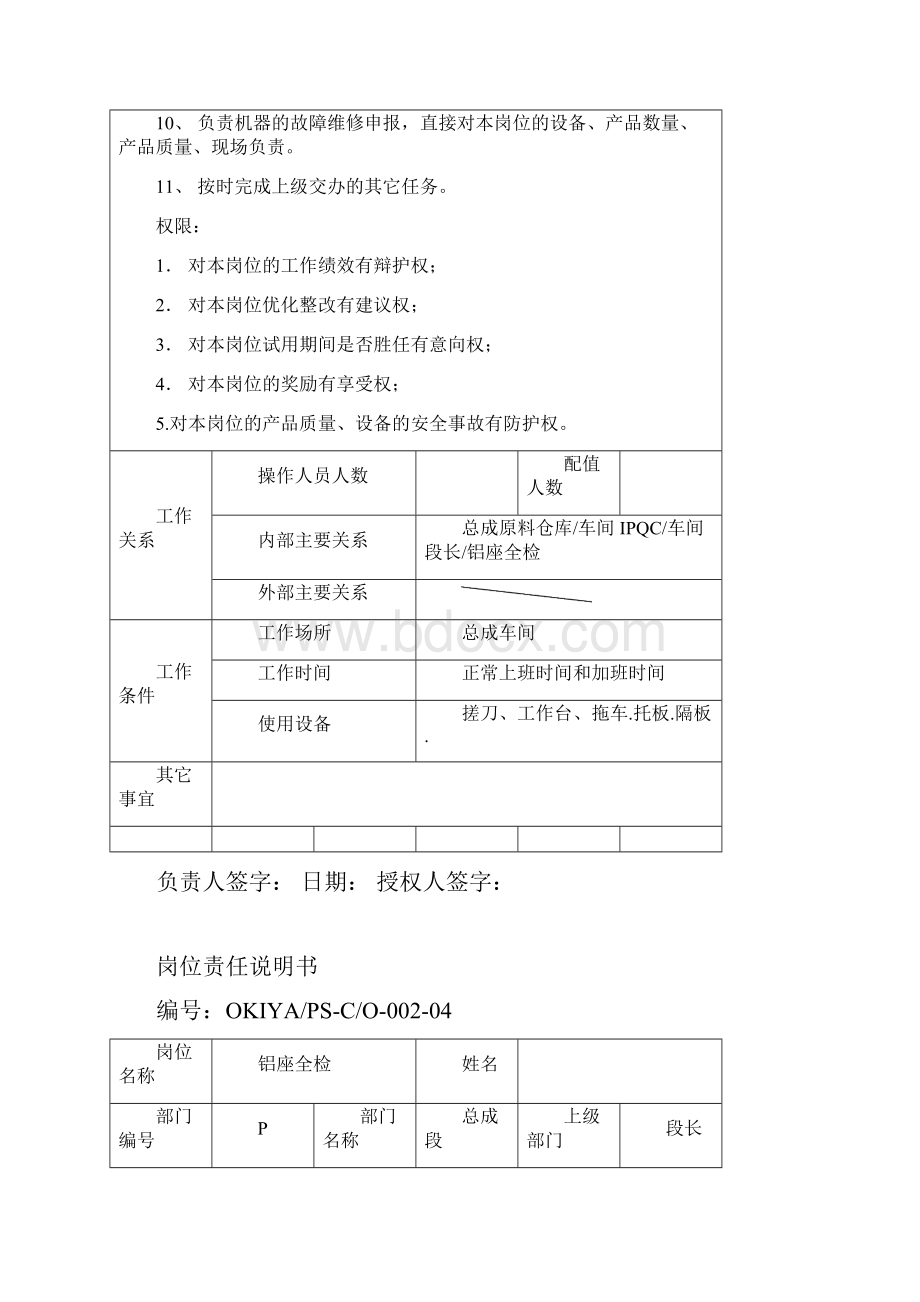 总成段岗位职责说明书001 Microsoft Word 文档.docx_第2页