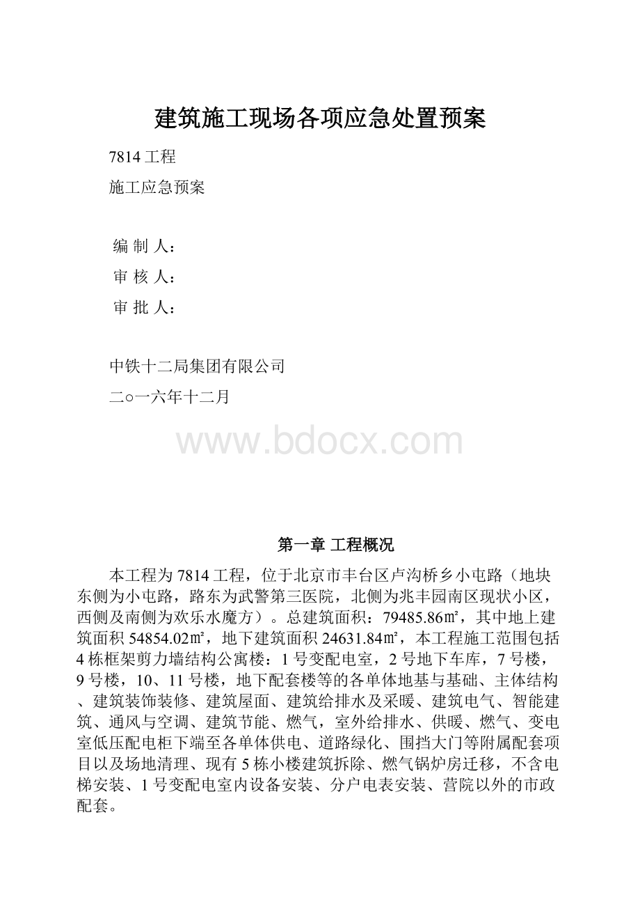 建筑施工现场各项应急处置预案.docx