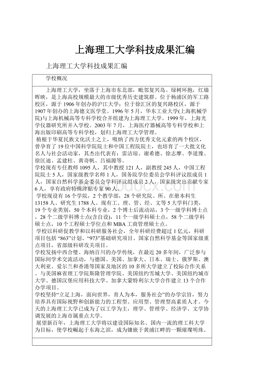 上海理工大学科技成果汇编.docx