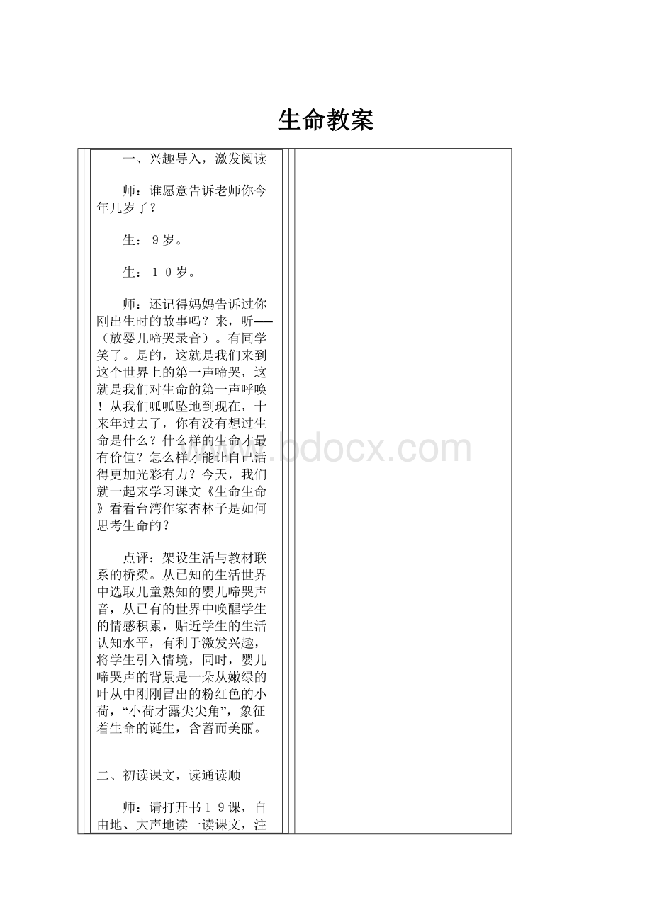 生命教案.docx_第1页