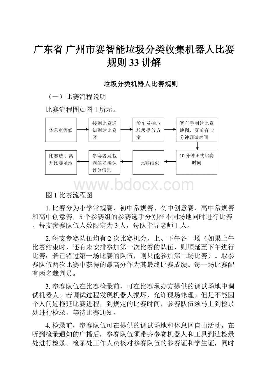 广东省 广州市赛智能垃圾分类收集机器人比赛规则33讲解.docx