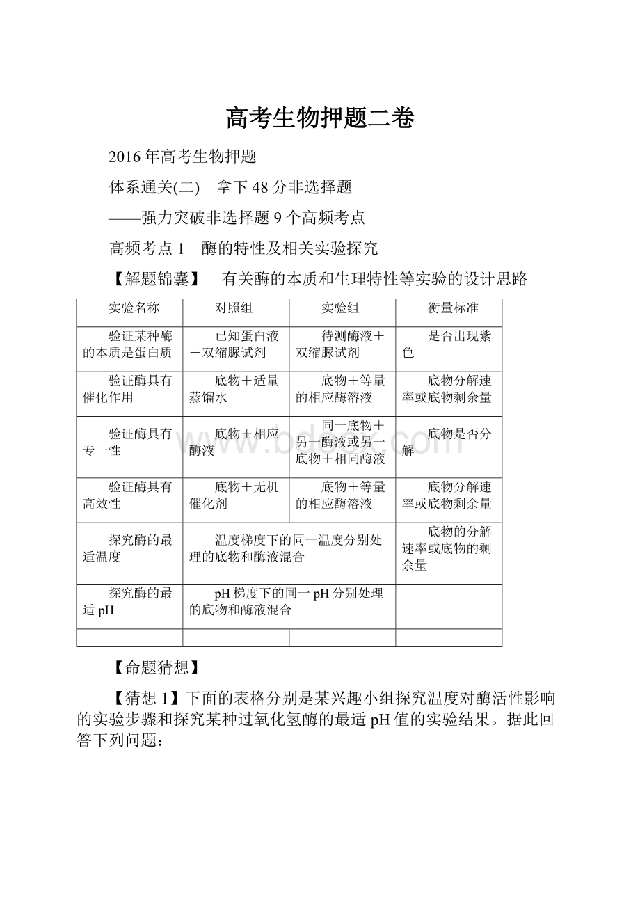 高考生物押题二卷.docx