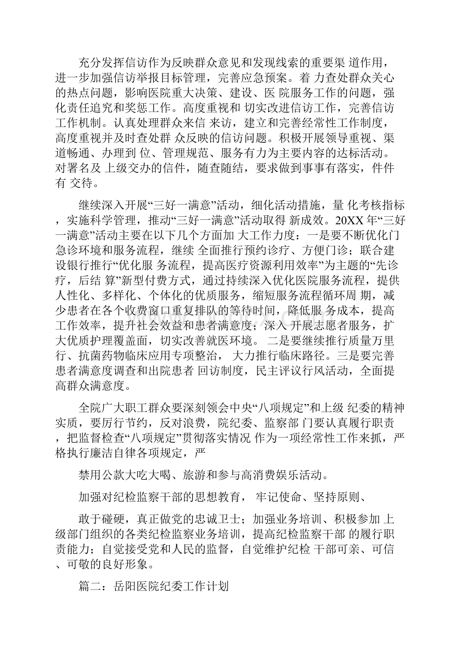 医院纪委工作计划.docx_第3页