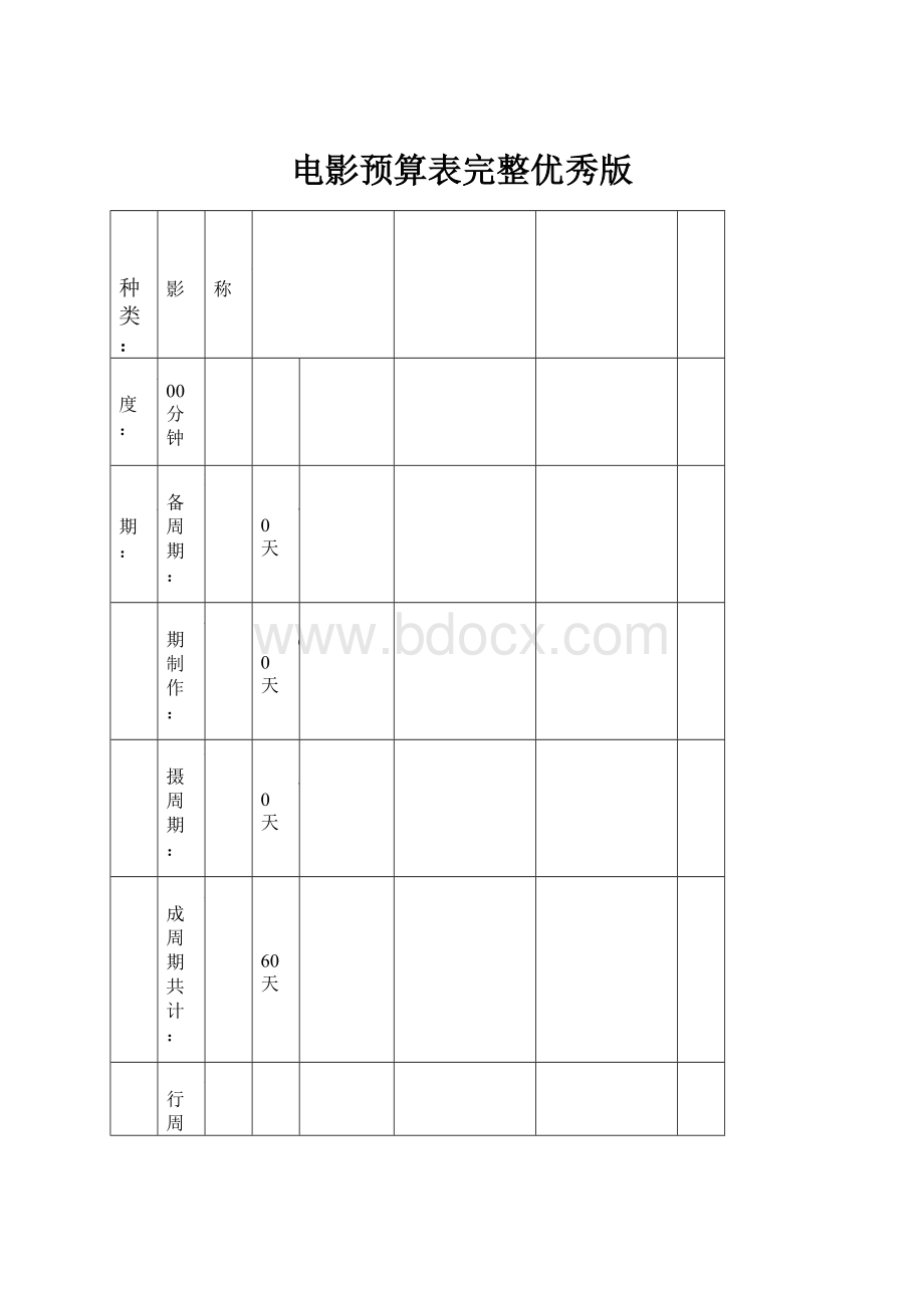 电影预算表完整优秀版.docx_第1页