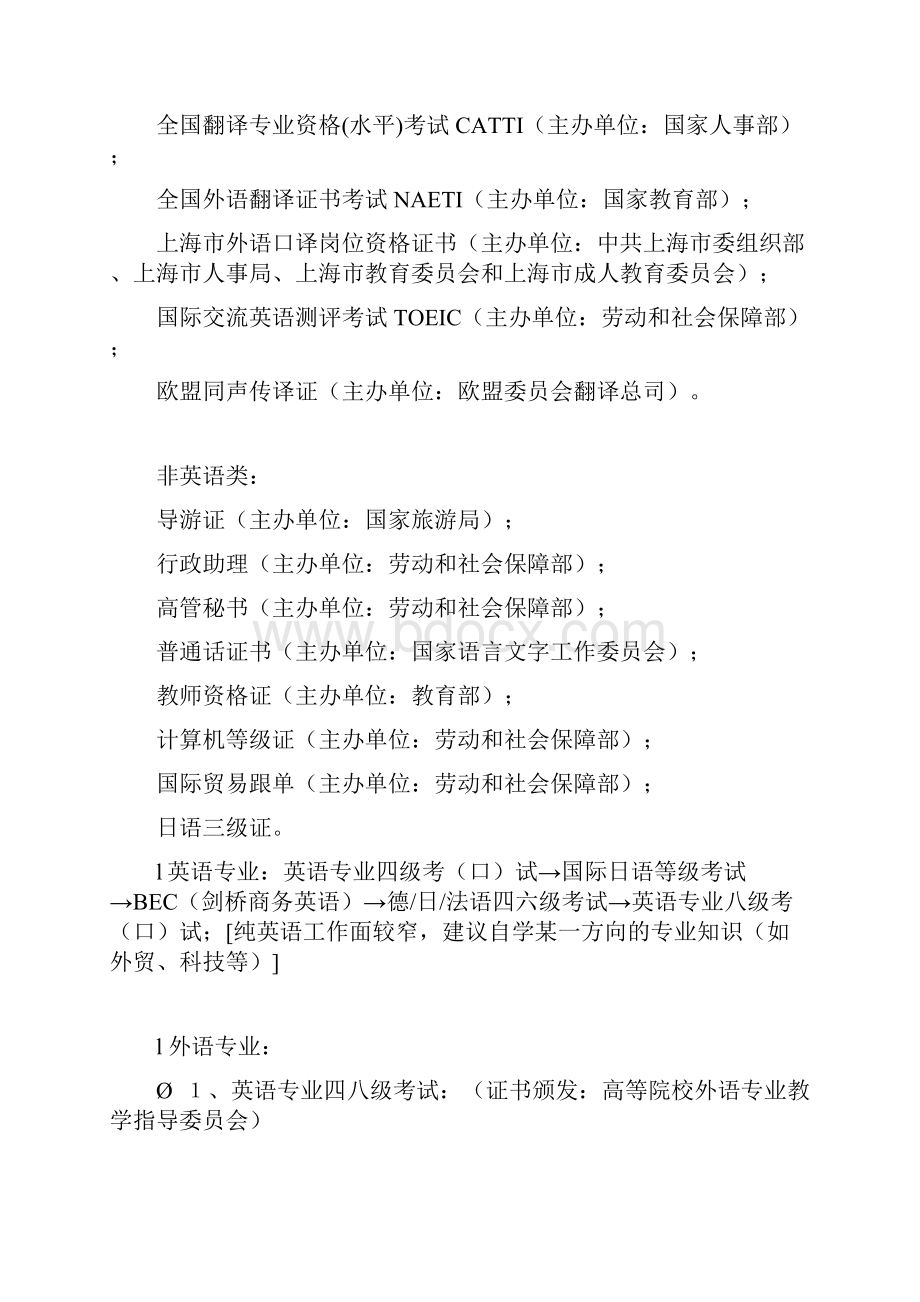 英语专业考证一览表.docx_第2页