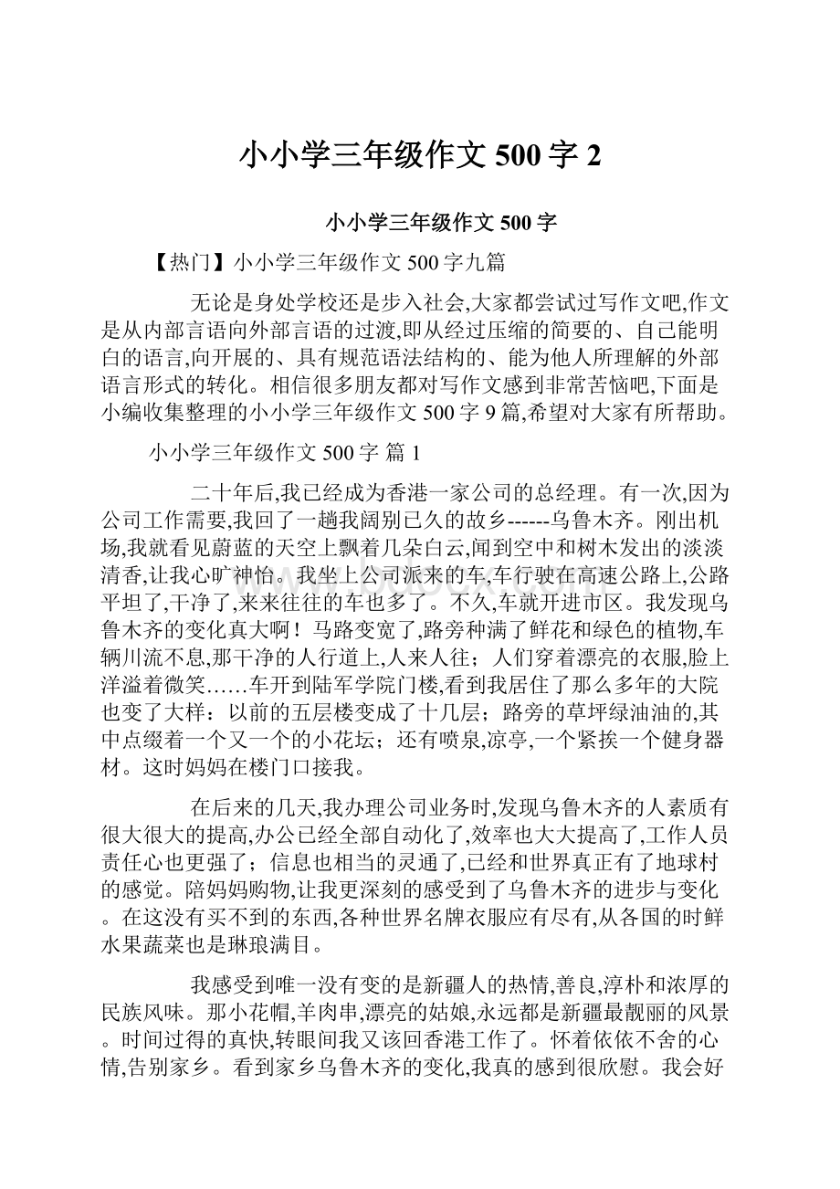 小小学三年级作文500字2.docx