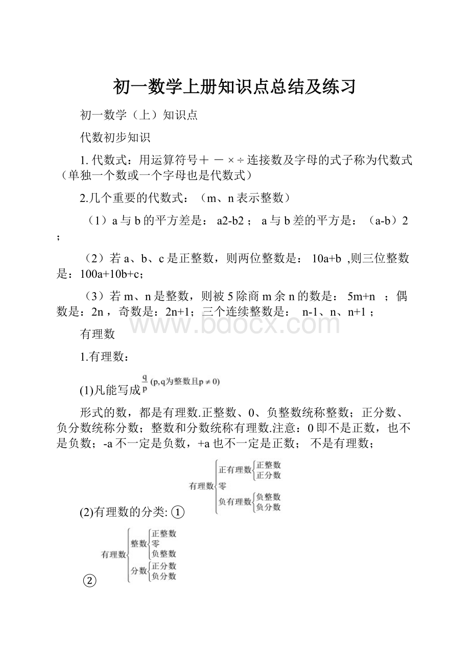 初一数学上册知识点总结及练习.docx_第1页